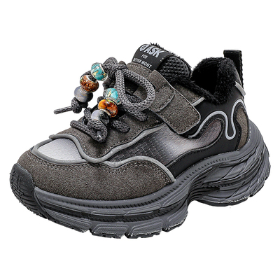 ASK junior儿童秋冬加绒保暖运动鞋25新款男女童魔术贴户外休闲鞋