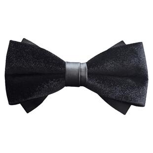 结婚新郎伴郎黑色丝绒领结男士纯手工蝴蝶结bowtie高档婚礼伴手礼