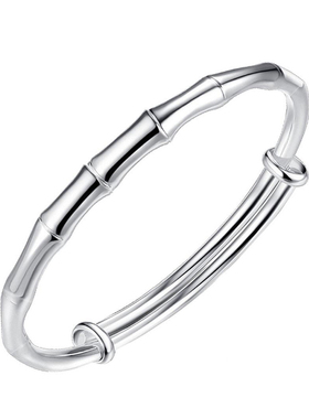 银手镯女9999纯银年轻款竹报平安