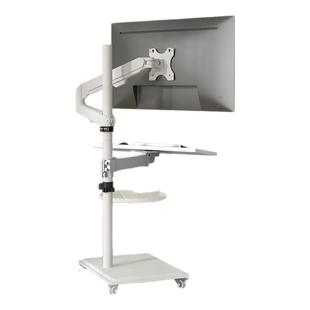 显示器落地移动支架升降伸缩带键盘托适用于华硕LG优派24/27/32寸