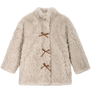 儿童皮毛一体皮草外套小女孩仿貂毛毛绒绒宝宝中大童加厚女童上衣