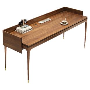 意式极简北美黑胡桃木书桌实木家用办公桌书房电脑桌子长方形大桌