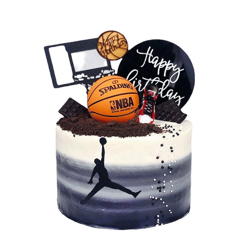 巴芙客兒童男士男孩男童庫里NBA籃球創(chuàng)意生日蛋糕北京同城配送