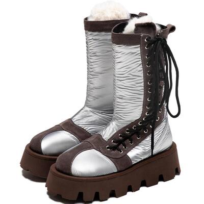 littlgood复古厚底雪地靴