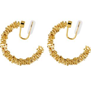 碎银子耳环女轻奢小众高级感蚊香盘耳夹气质复古耳圈夸张个性耳饰