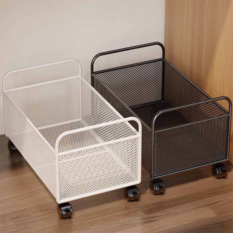 可移动书包置物架装书小推车收纳桌下放置神器书本书箱架子书架筐