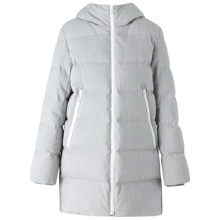 IIIVIVINIKO“进口ZQ羊毛”精纺覆膜中长款羽绒服女M349111128F