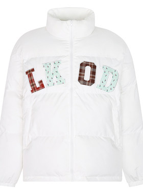 LKOD拼色字母刺绣情侣棉服