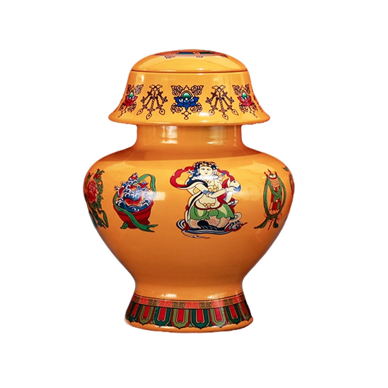 藏式八吉祥摩尼宝瓶摆件净水财神