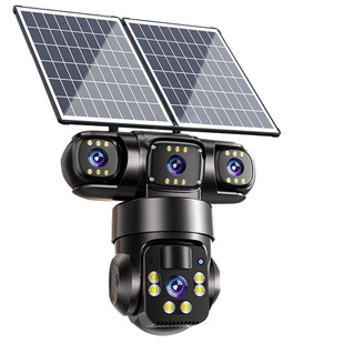 太阳能摄像头监控器户外360度无死角手机远程无电无网室外4G夜视