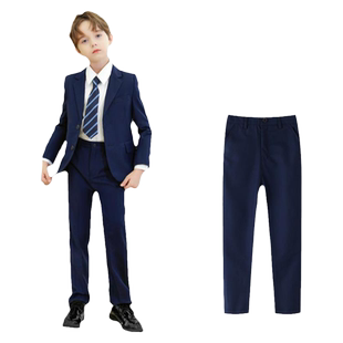 罗蒙男童西裤儿童黑色藏青直筒裤校园中大童长裤演出钢琴西装裤子