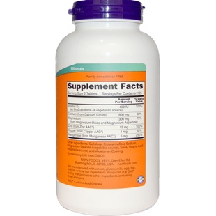 美国Now Foods Calcium Citrate柠檬酸钙/含镁VD/补钙 250片