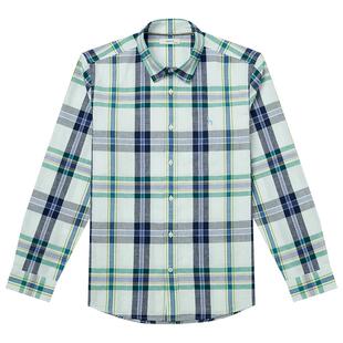 HAZZYS哈吉斯春夏撞色格子衬衫男休闲时尚上衣潮流舒适长袖衬衣