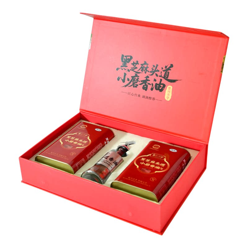 曹州李字黑芝麻头道小磨香油礼盒