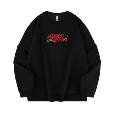 乔丹圆领卫衣男女同款春季新款日日有财新年红色本命年情侣装上衣