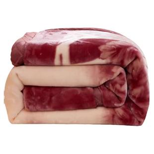 拉舍尔毛毯冬季加厚盖毯被子学生宿舍法兰绒午睡毯结婚大红绒毯子