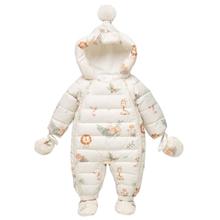 婴儿连体衣冬加厚保暖外出羽绒服婴幼儿一岁抱抱服小月龄男女宝宝