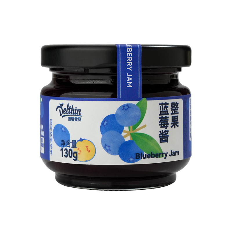德馨大颗粒纯熬蓝莓果酱无添加蔗糖96%果肉早餐吐司蓝莓酱面包酱