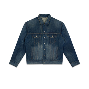 ECHOADE早秋B备 自然落色水洗破坏工艺超宽松大廓形牛仔夹克外套