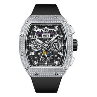 德国新款布加迪全自动机械手表理查名正品牌德男士腕表夜光满钻表