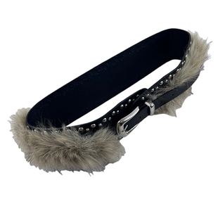 朋克铆钉皮带女配裙子装饰毛衣连衣裙毛毛豹纹腰带配饰宽腰封外搭