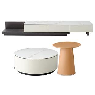 全友家居现代简约可伸缩岩板电视机柜客厅小户型茶几电视机柜组合