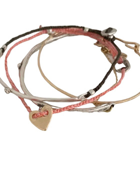 彩色爱心手环S925纯银夏日缤纷