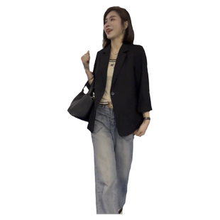 正品九分袖薄款西装外套女2026春季新款休闲今年流行爆款西服上衣