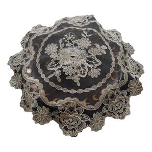 欧式防尘罩蕾丝绣花圆形盖巾茶盘盖布电饭锅电饭煲防尘布万能盖巾