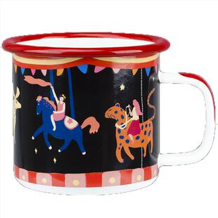 树可珐琅旋转木马杯温变搪瓷杯马克杯带盖勺创意可爱水杯生日送礼