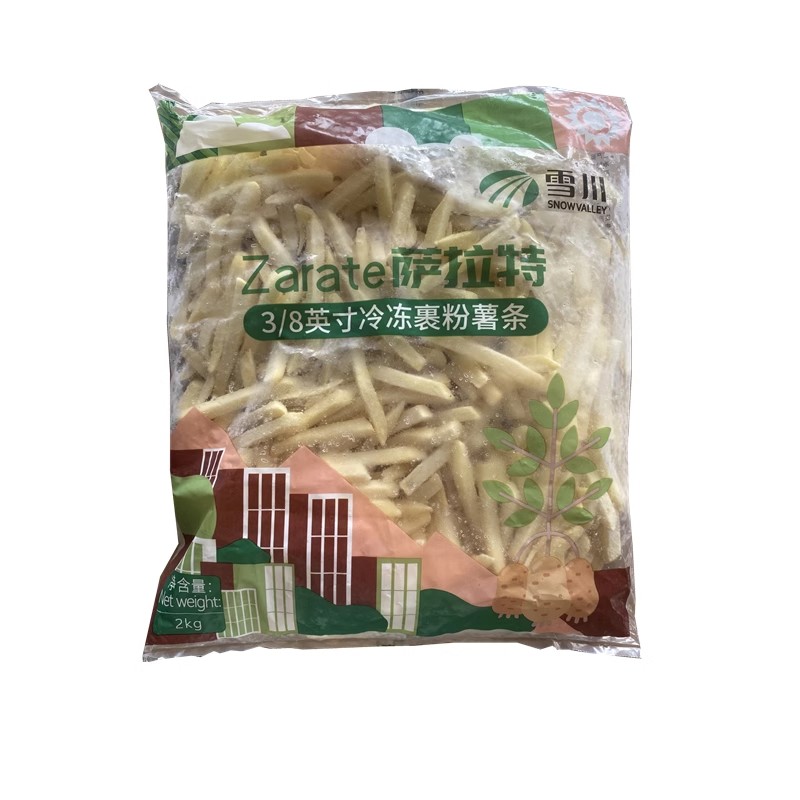 雪川萨拉特3/8粗薯条冷冻半成品裹粉薯条油炸小吃零食商用整箱