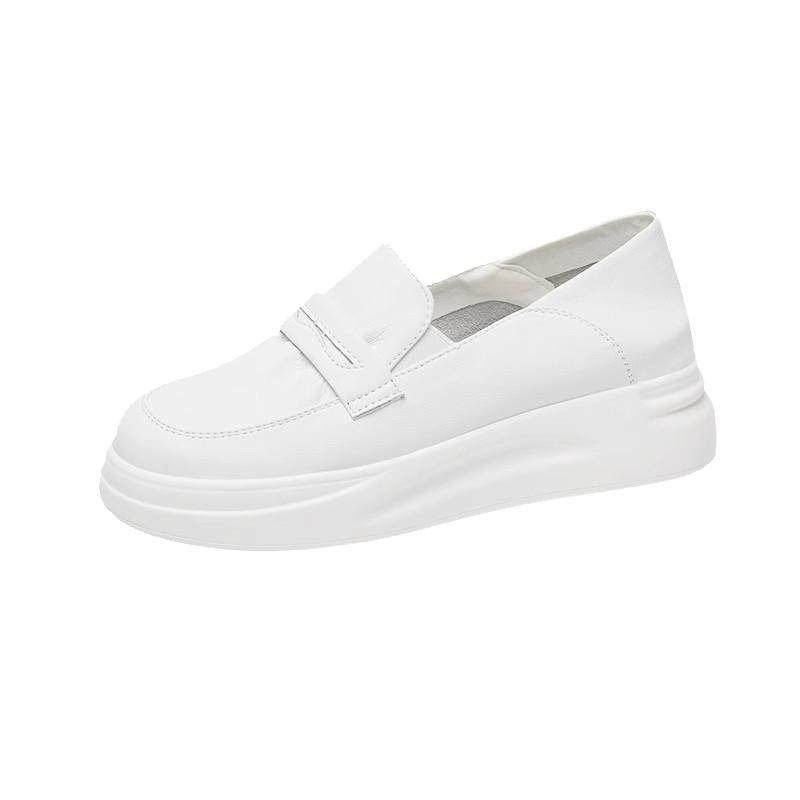 小白鞋女鞋2026新款春季护士鞋厚底松糕一脚蹬休闲运动鞋纯色百搭