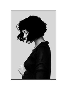 发廊理发店挂画创意抽象女孩