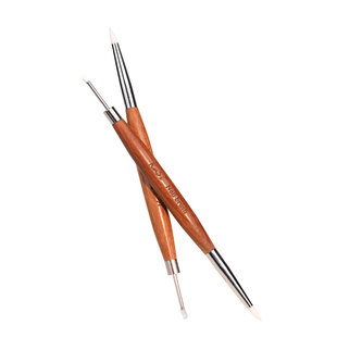 KaSi美甲双头雕花笔日式檀木笔刷调刮胶压花涂蹭魔镜粉多功能工具