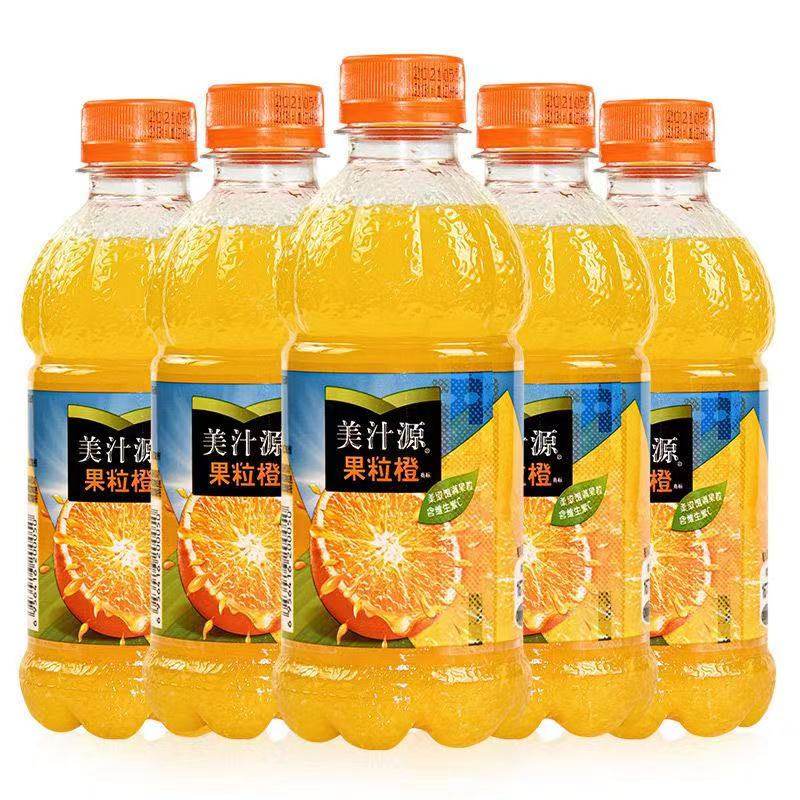 美汁源果粒橙300ml*6瓶新鲜橙汁果汁饮料小瓶果味饮品 ms