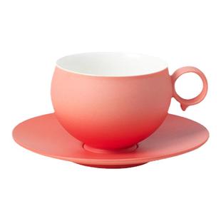 ◤桃花马年咖啡杯◢16开景德镇陶瓷粉杯送女生高颜值咖啡杯碟礼盒