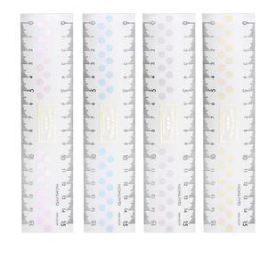 日本KOKUYO国誉迪士尼限定米奇校园生活套尺四件套学生尺子直尺多功能测量精度三角板卡通透明文具圆弧边角