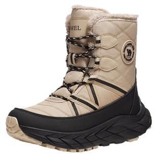 骆驼雪绒户外雪地靴女款新款冬季厚底登山靴子防寒加绒保暖徒步鞋