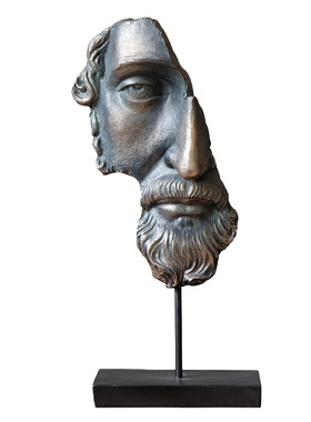 欧式风人脸雕像书房玄关桌面摆件