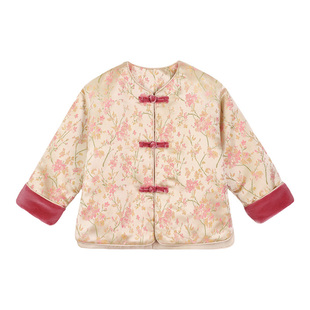 小O宝童装宝宝新中式外套女盘扣国风新年过年衣服女童夹棉拜年服