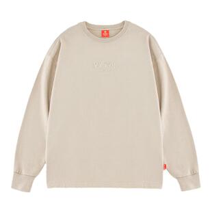 华人青年基础小LOGO长袖秋冬新款潮流男女休闲宽松情侣上衣三色