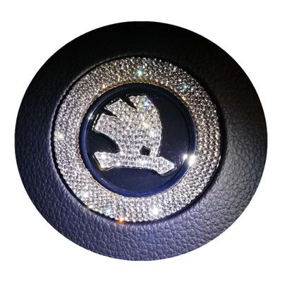 斯柯达方向盘钻贴明锐速野帝派昕动昕锐晶锐装饰亮片改装车标贴纸