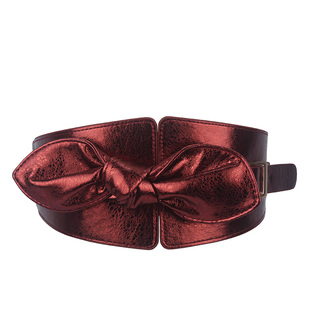 秋冬装饰腰带女宽腰封松紧弹力配裙子大衣羽绒服时尚百搭黑色红色