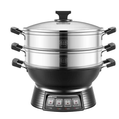 苏泊尔经典款铸铁电炒锅赠蒸格