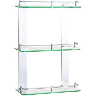 厚太空铝三层玻璃置物架卫生间壁挂浴室洗手间洗漱用品收纳平台架