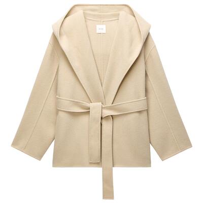 OCHIRLY欧时力腰带纯羊毛呢外套