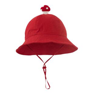 YOUGE幼歌 婴幼儿萌趣立体小蘑菇造型渔夫帽宝宝洋气可爱防风帽子