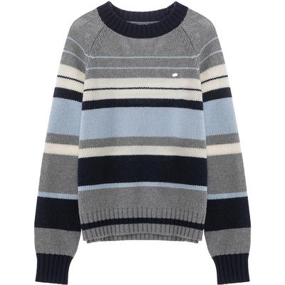 含羊毛LAGOGO海盐条纹松弛针织衫