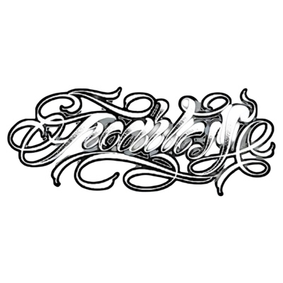 再变草本纹身贴无所畏惧花体字