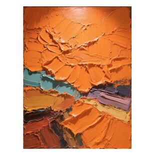 纯手绘油画《星辰大海》黑白肌理画走廊玄关挂画客厅背景墙装饰画